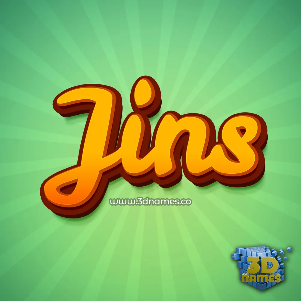 jins in Green Rays style - 3D name wallpaper