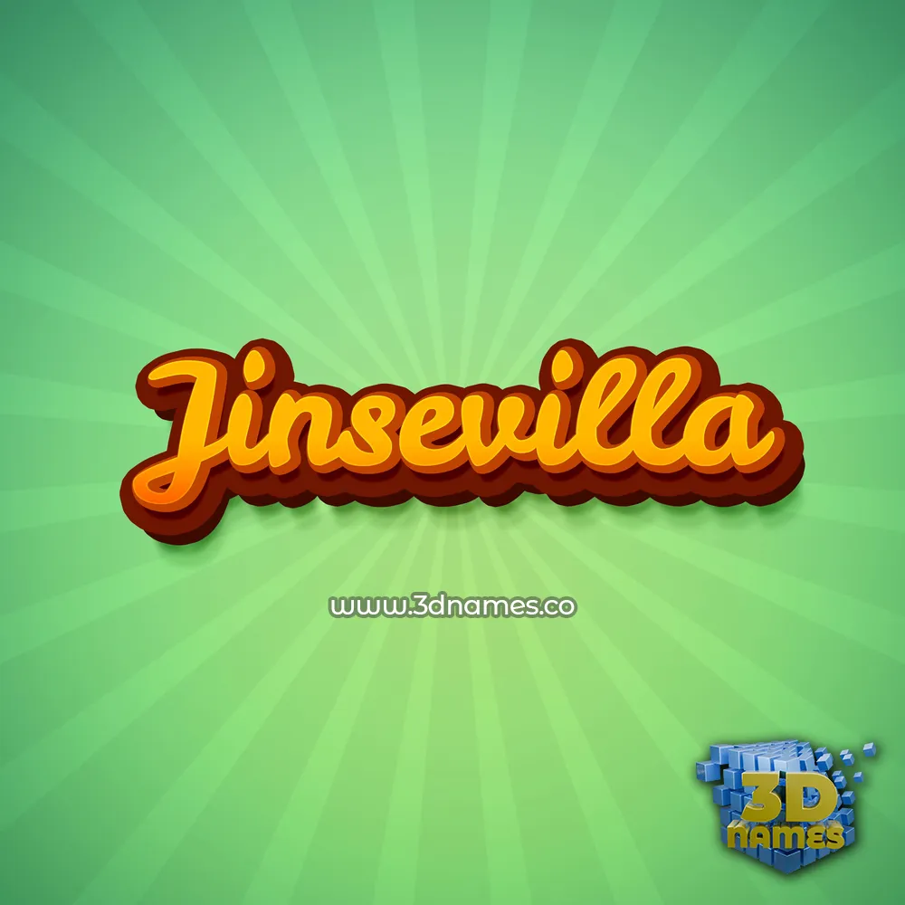 jinsevilla in Green Rays style - 3D name wallpaper
