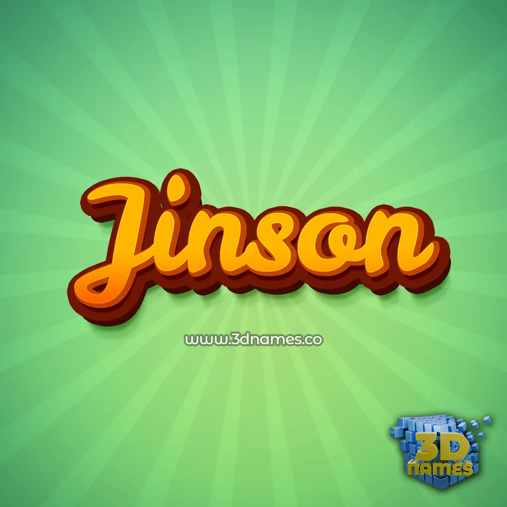 jinson in Green Rays style - 3D name wallpaper