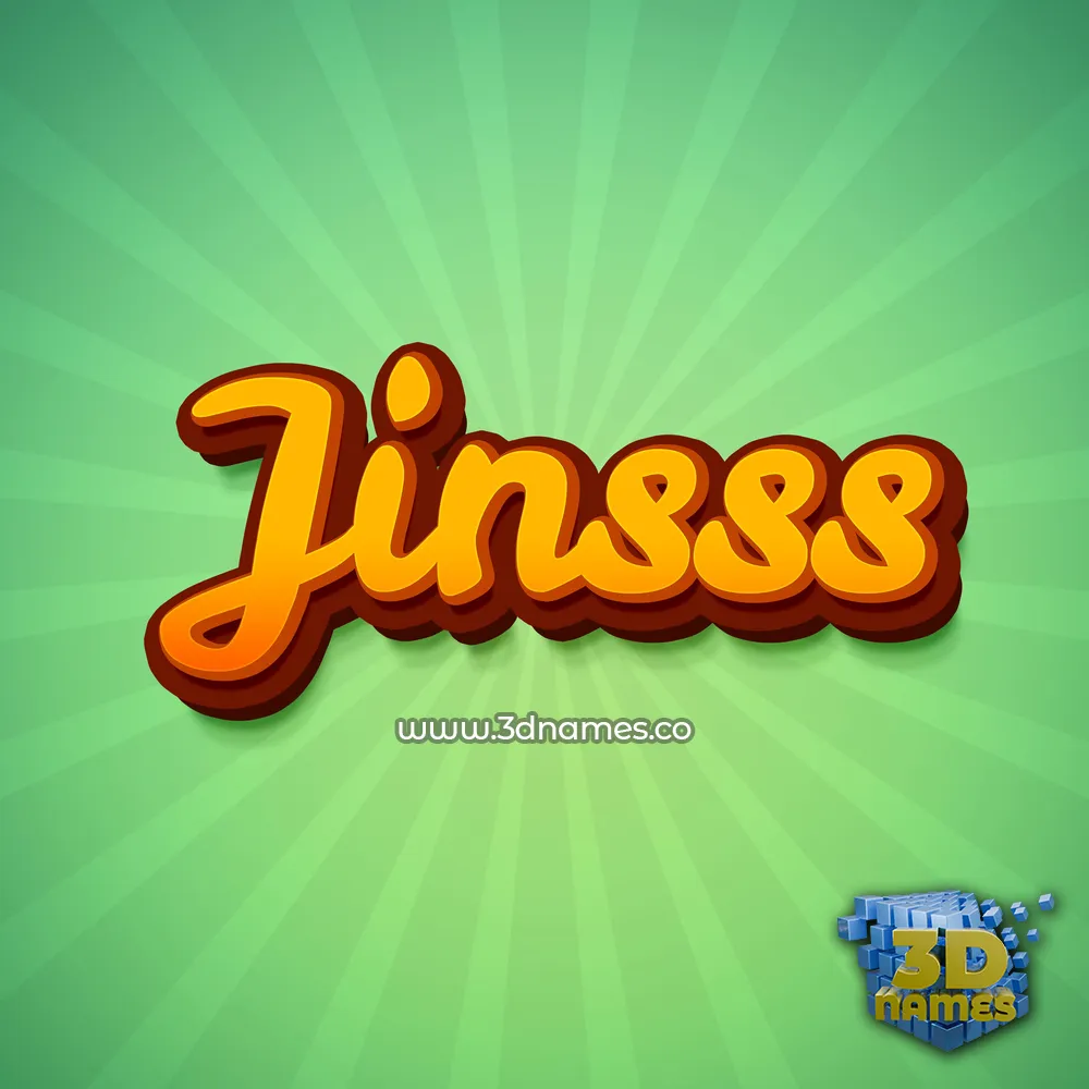 jinsss in Green Rays style - 3D name wallpaper