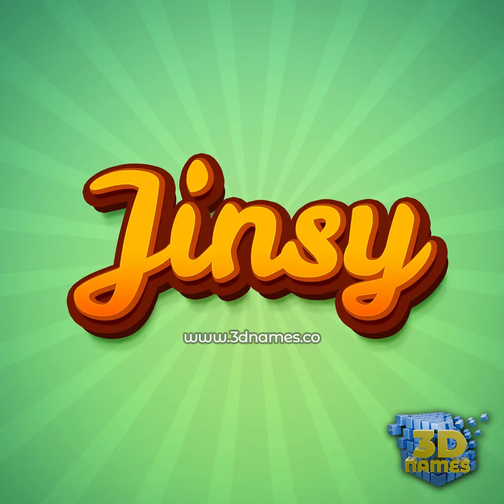 jinsy in Green Rays style - 3D name wallpaper