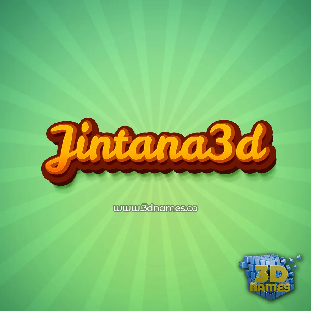 jintana3d in Green Rays style - 3D name wallpaper