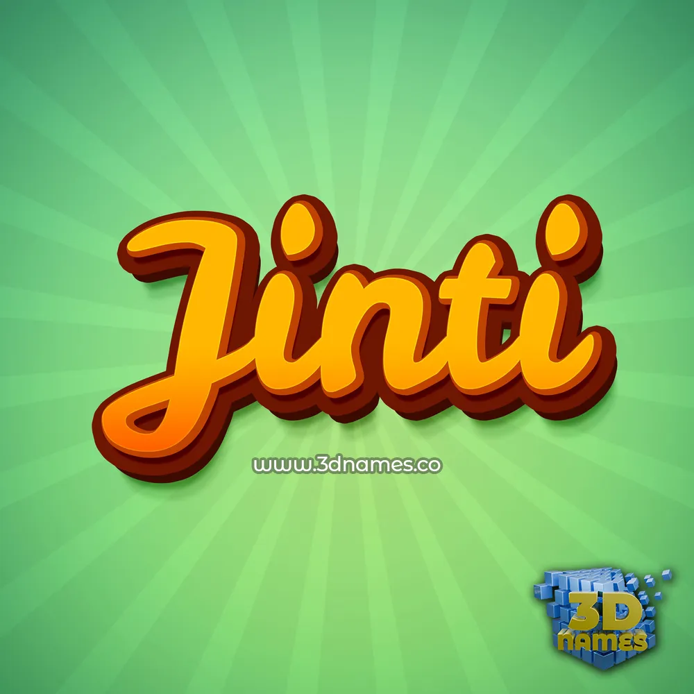 jinti in Green Rays style - 3D name wallpaper