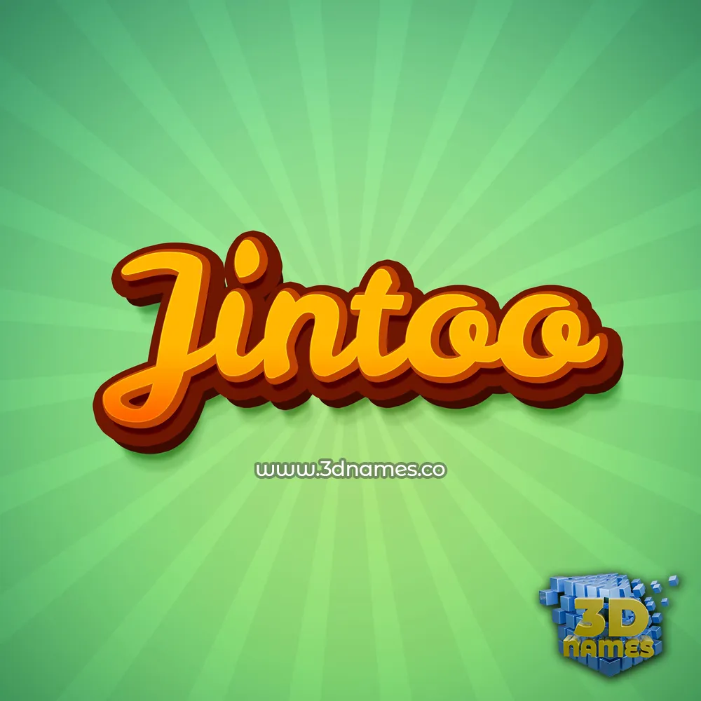 jintoo in Green Rays style - 3D name wallpaper