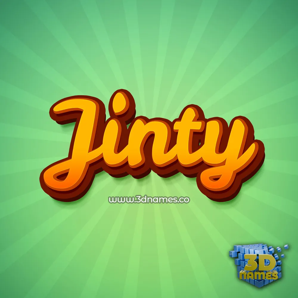 jinty in Green Rays style - 3D name wallpaper