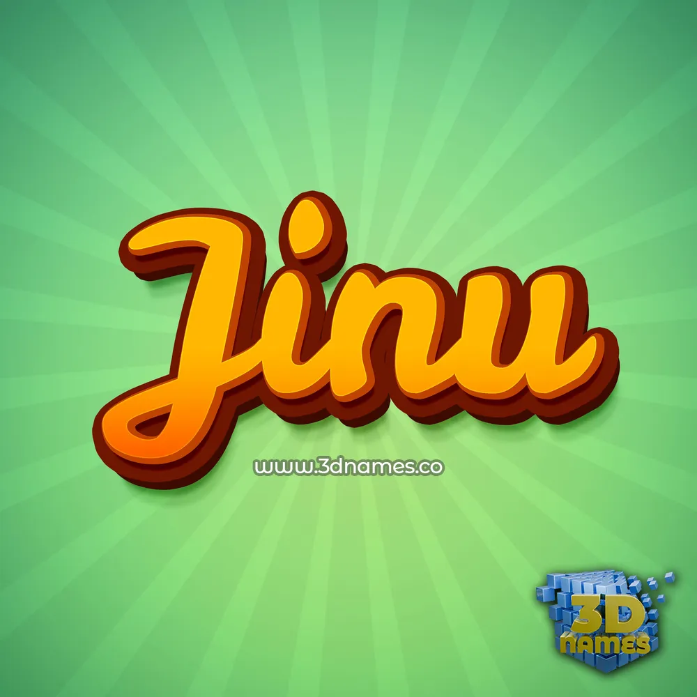 jinu in Green Rays style - 3D name wallpaper