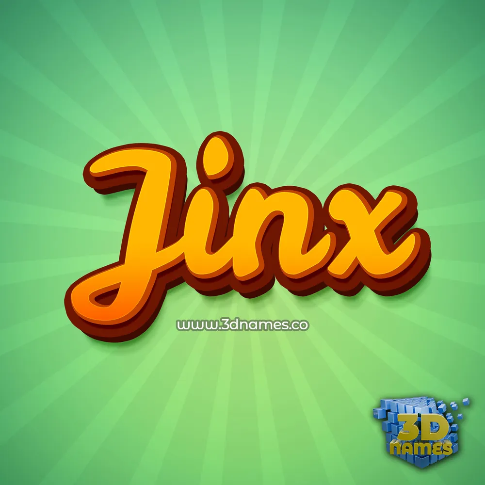 jinx in Green Rays style - 3D name wallpaper