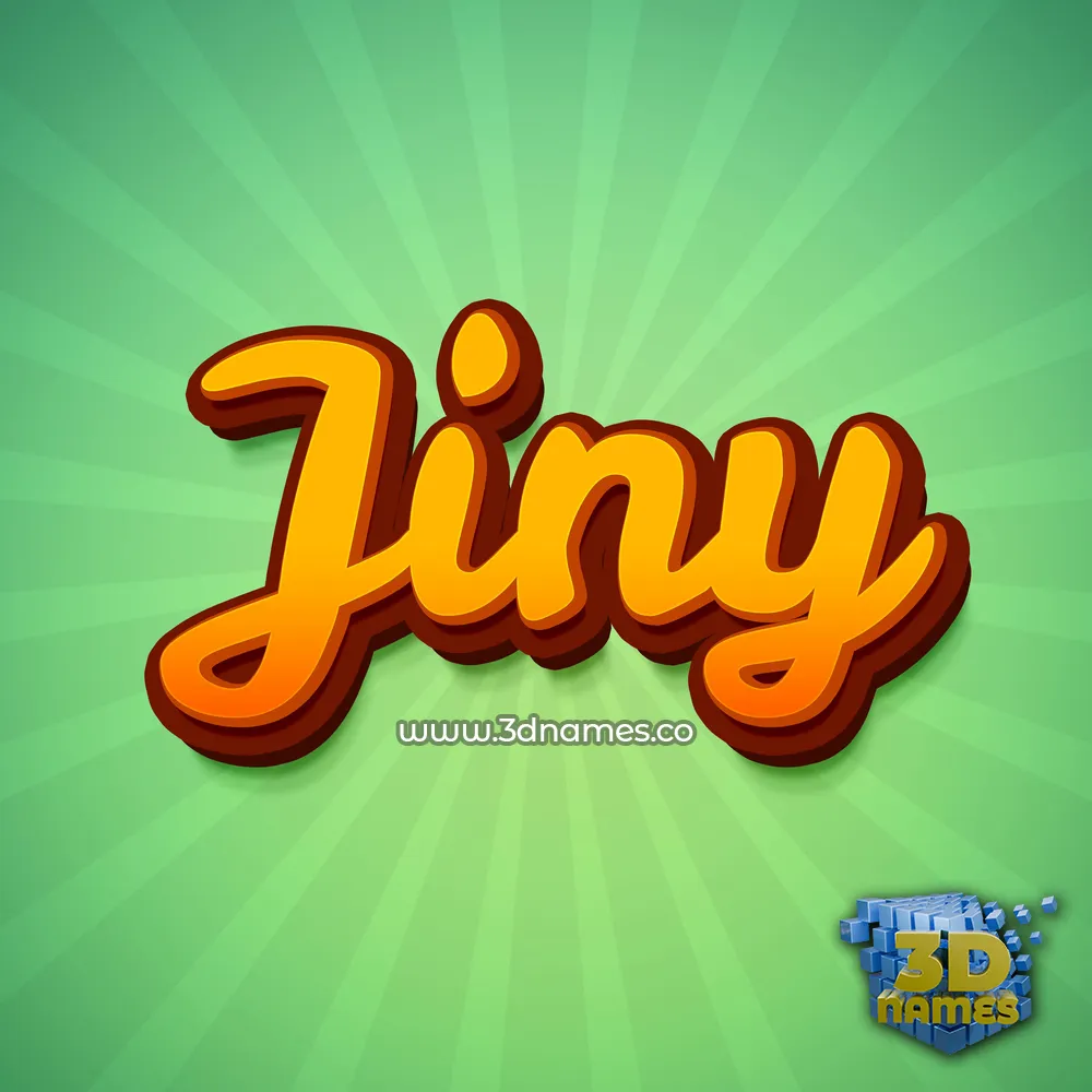 jiny in Green Rays style - 3D name wallpaper