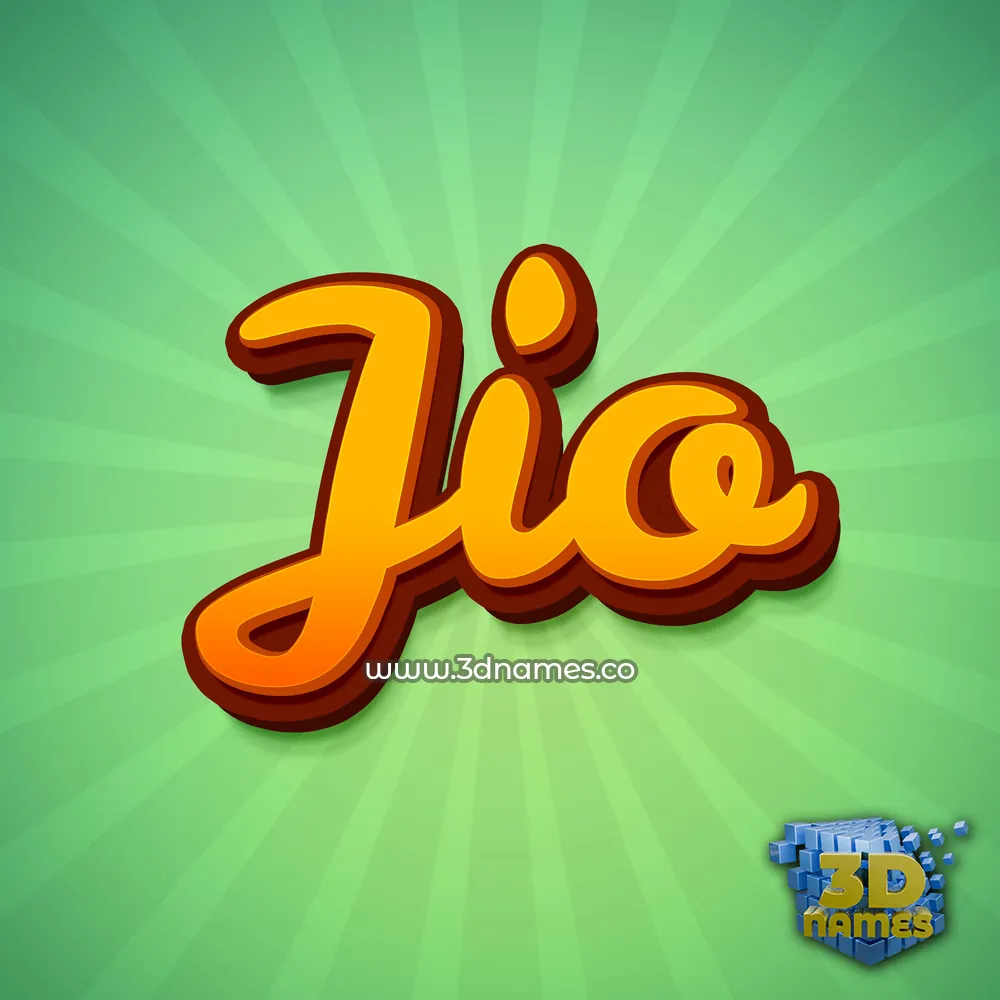 jio in Green Rays style - 3D name wallpaper