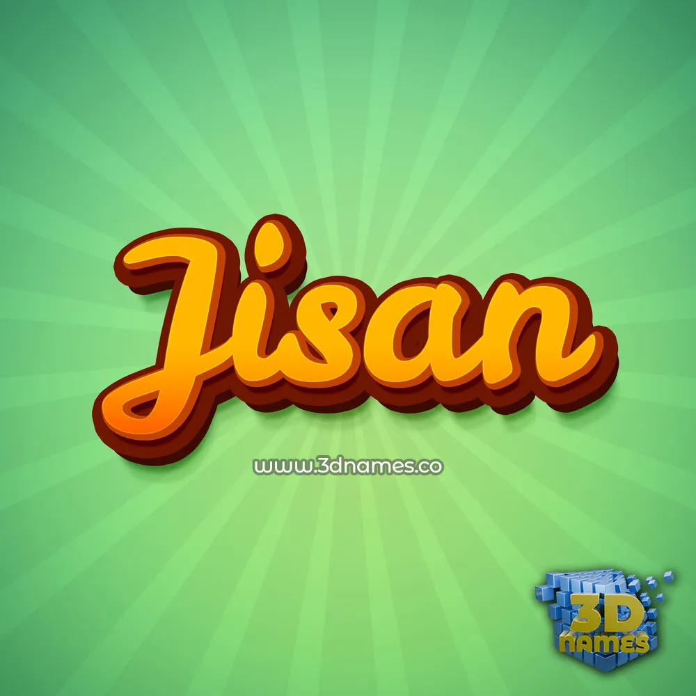 jisan in Green Rays style - 3D name wallpaper