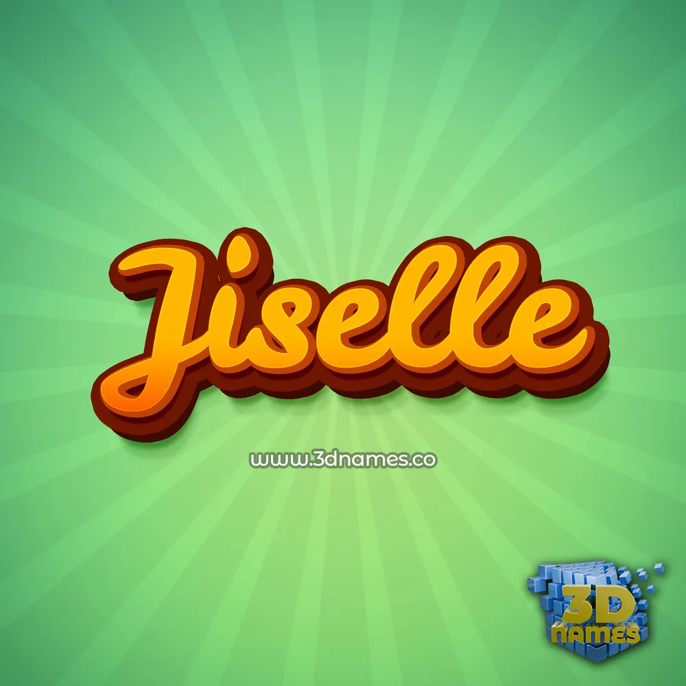 jiselle in Green Rays style - 3D name wallpaper