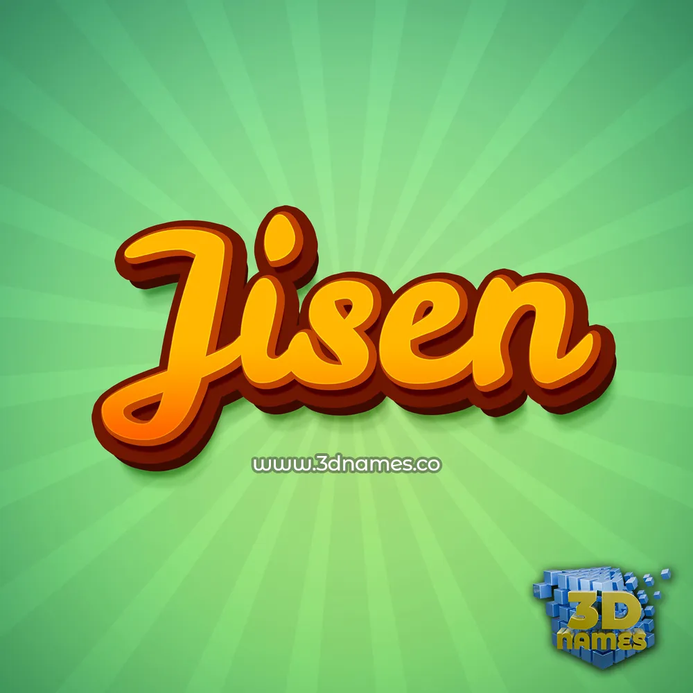 jisen in Green Rays style - 3D name wallpaper
