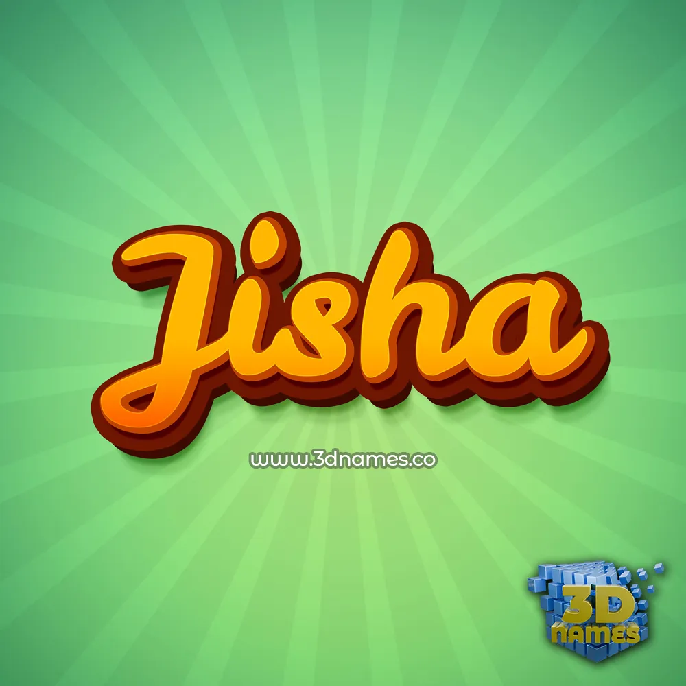 jisha in Green Rays style - 3D name wallpaper