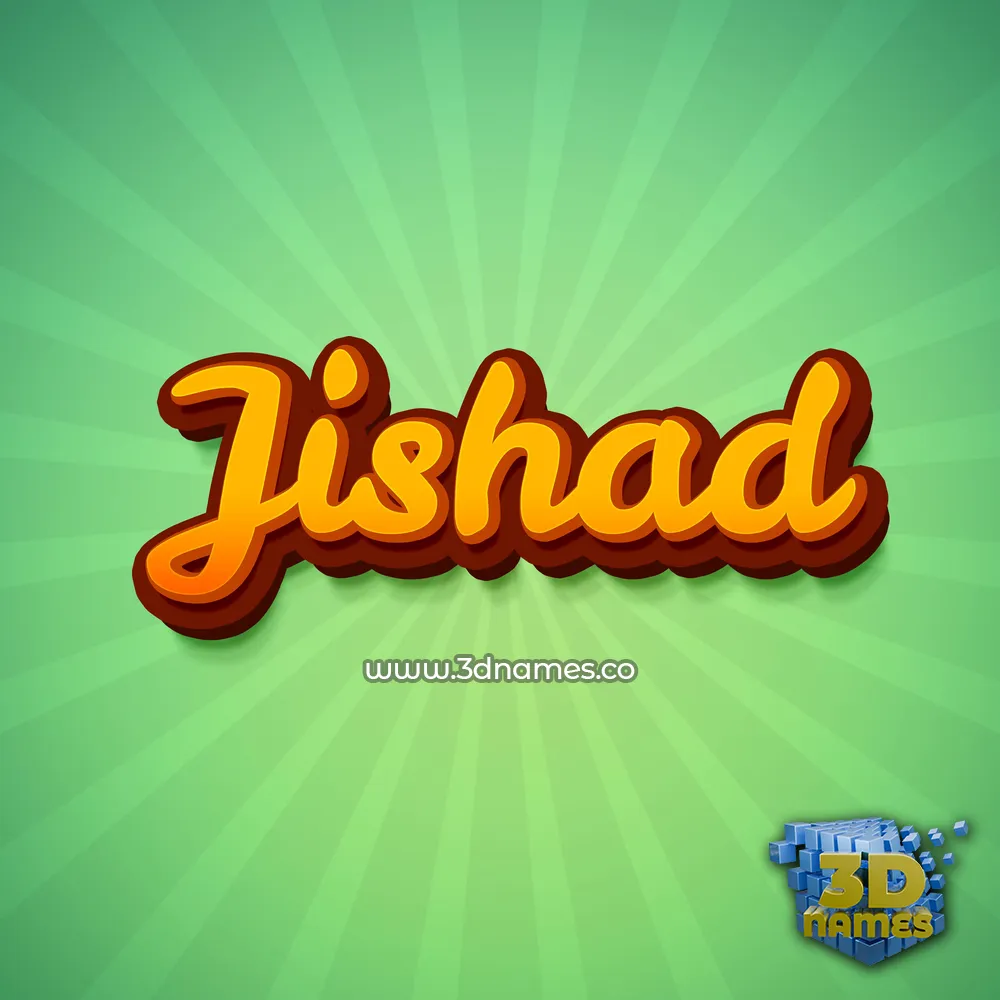 jishad in Green Rays style - 3D name wallpaper