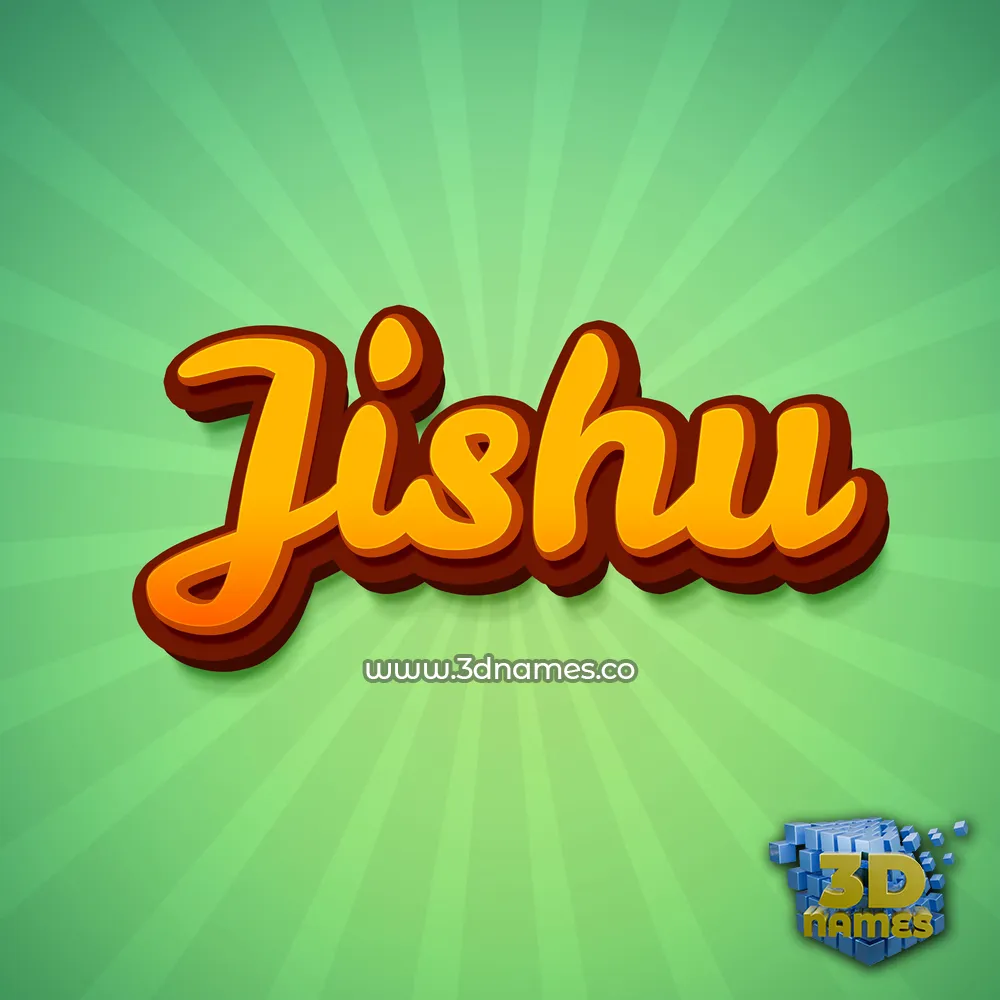jishu in Green Rays style - 3D name wallpaper