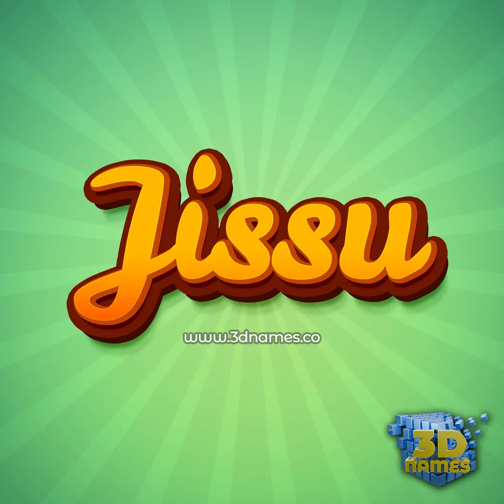 jissu in Green Rays style - 3D name wallpaper