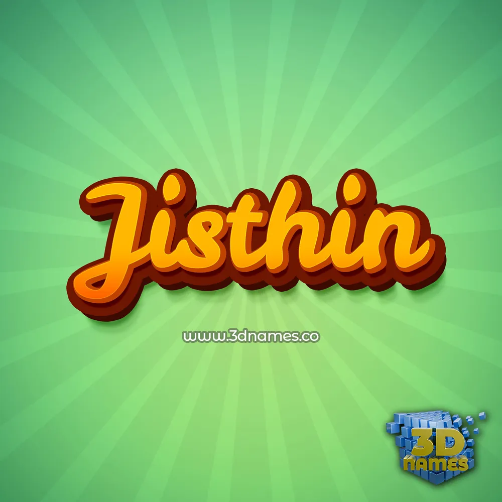 jisthin in Green Rays style - 3D name wallpaper
