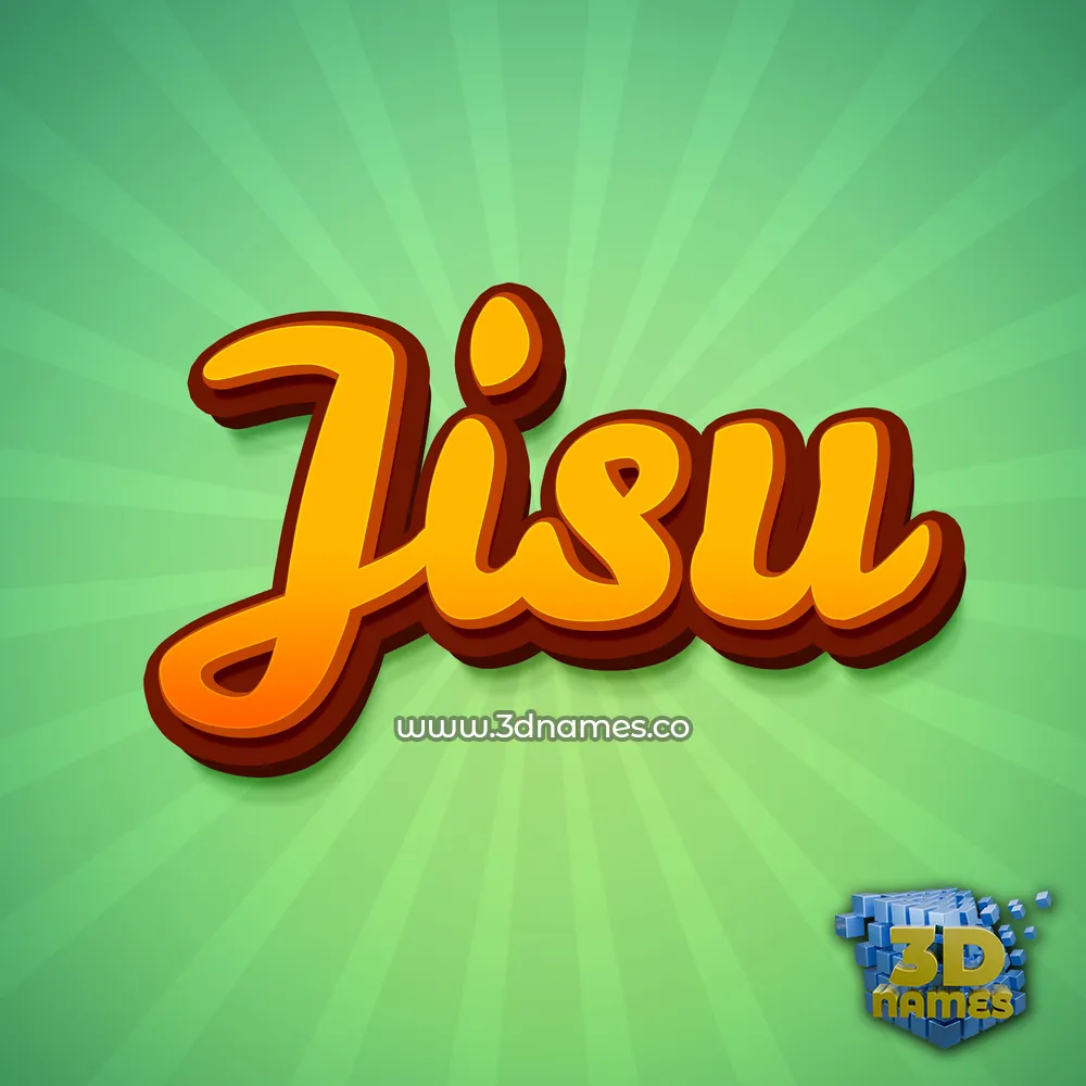 jisu in Green Rays style - 3D name wallpaper