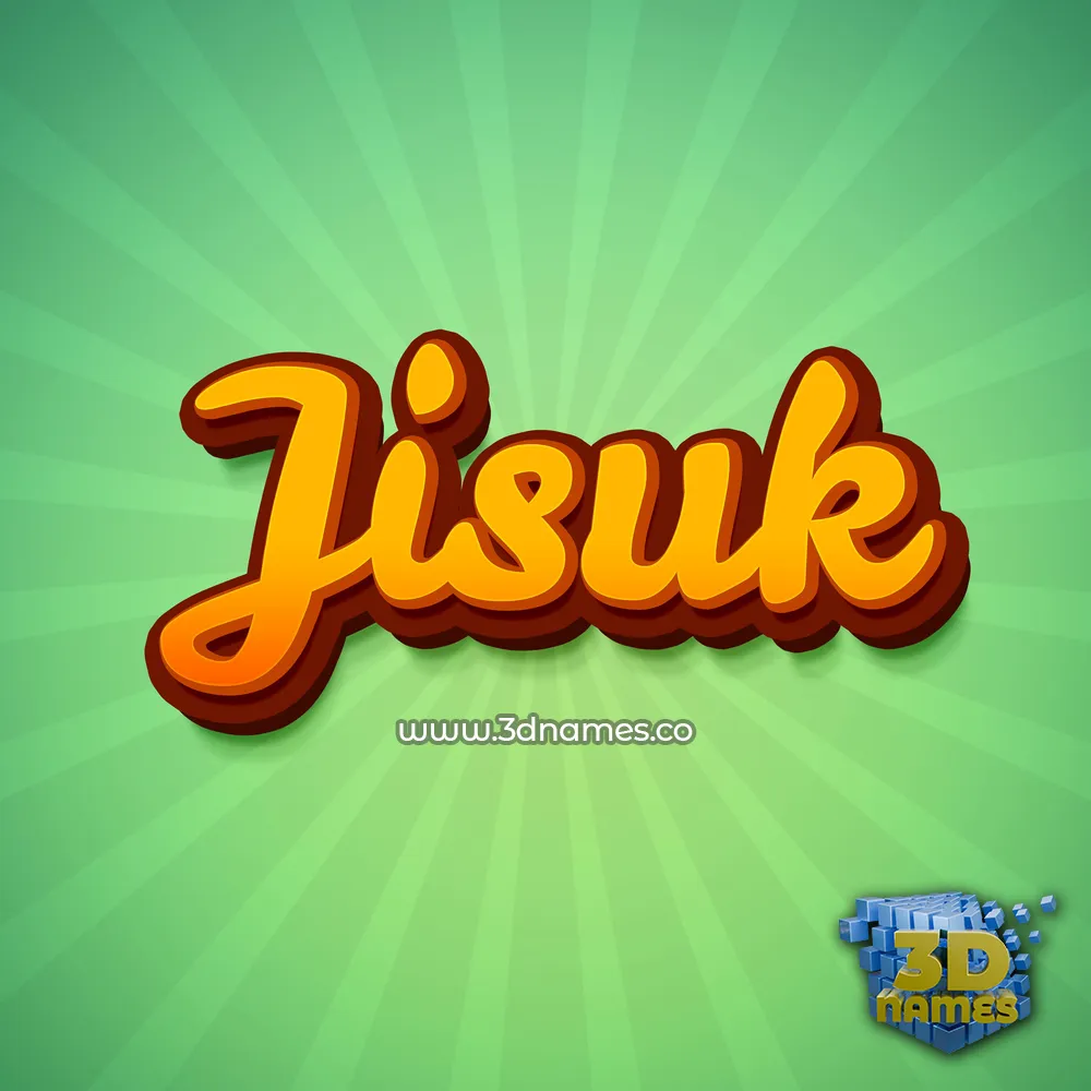 jisuk in Green Rays style - 3D name wallpaper