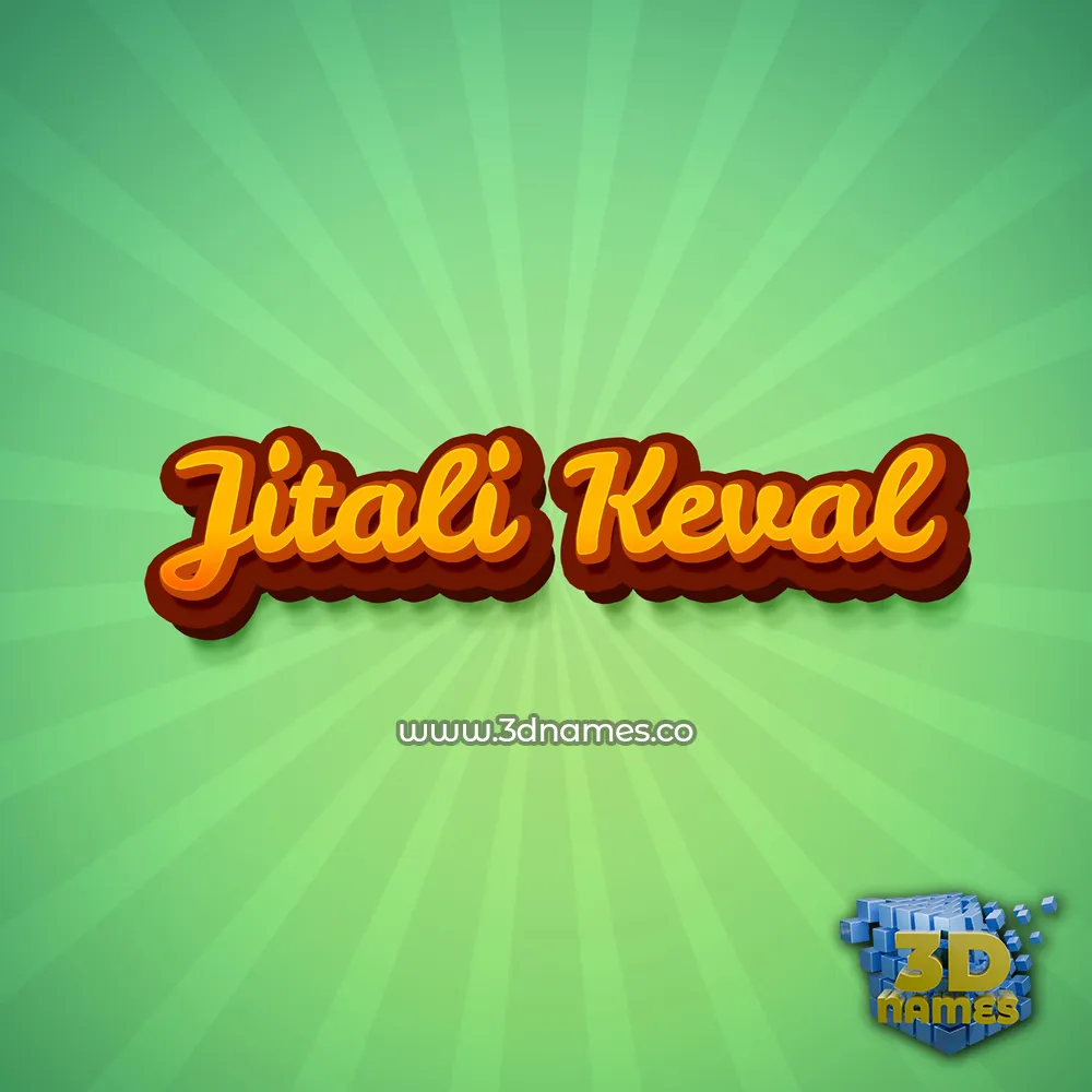 jitali keval in Green Rays style - 3D name wallpaper