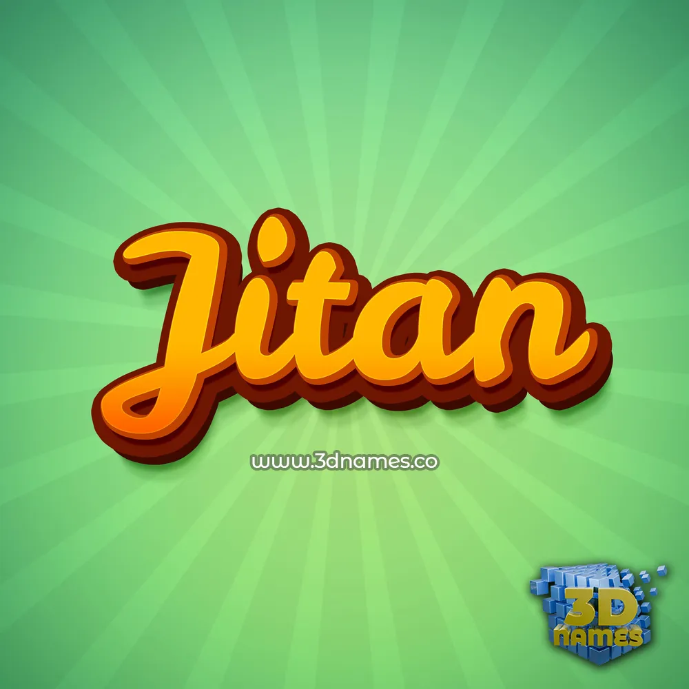 jitan in Green Rays style - 3D name wallpaper