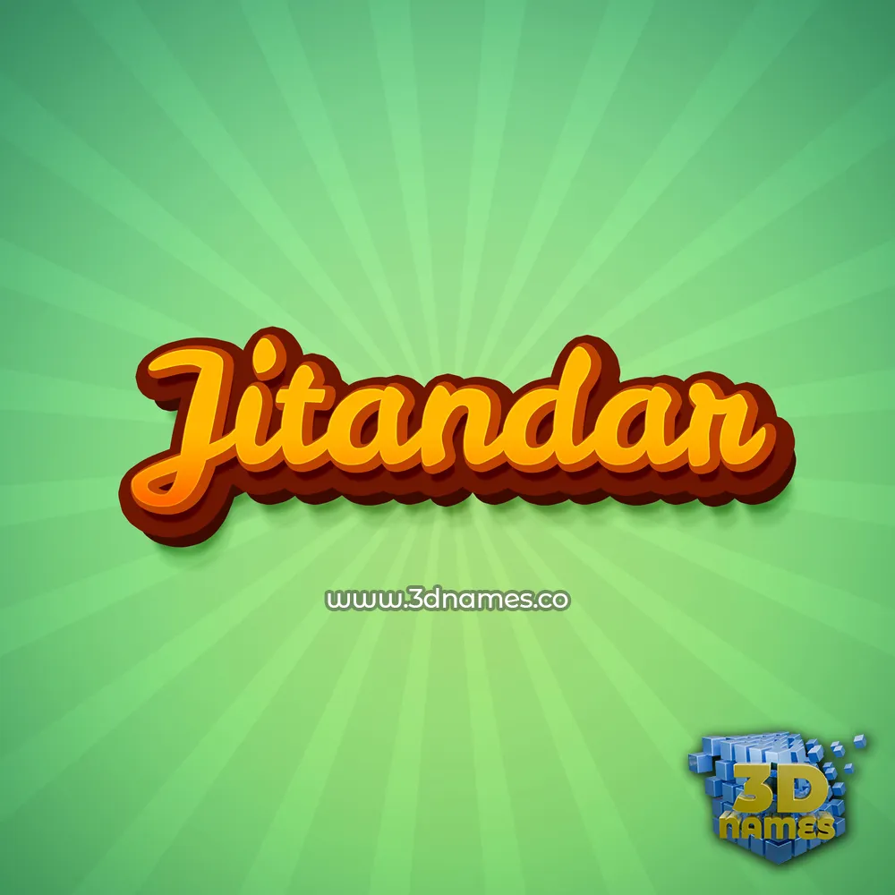jitandar in Green Rays style - 3D name wallpaper