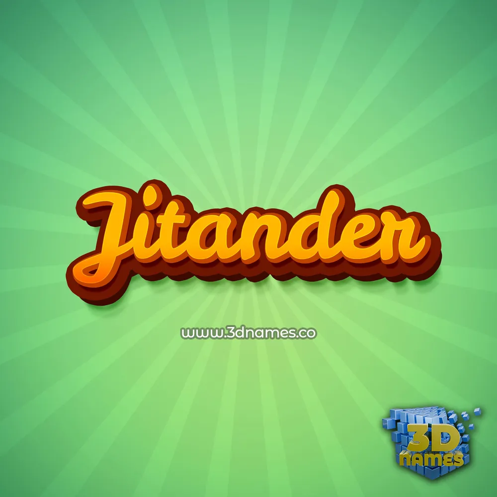 jitander in Green Rays style - 3D name wallpaper