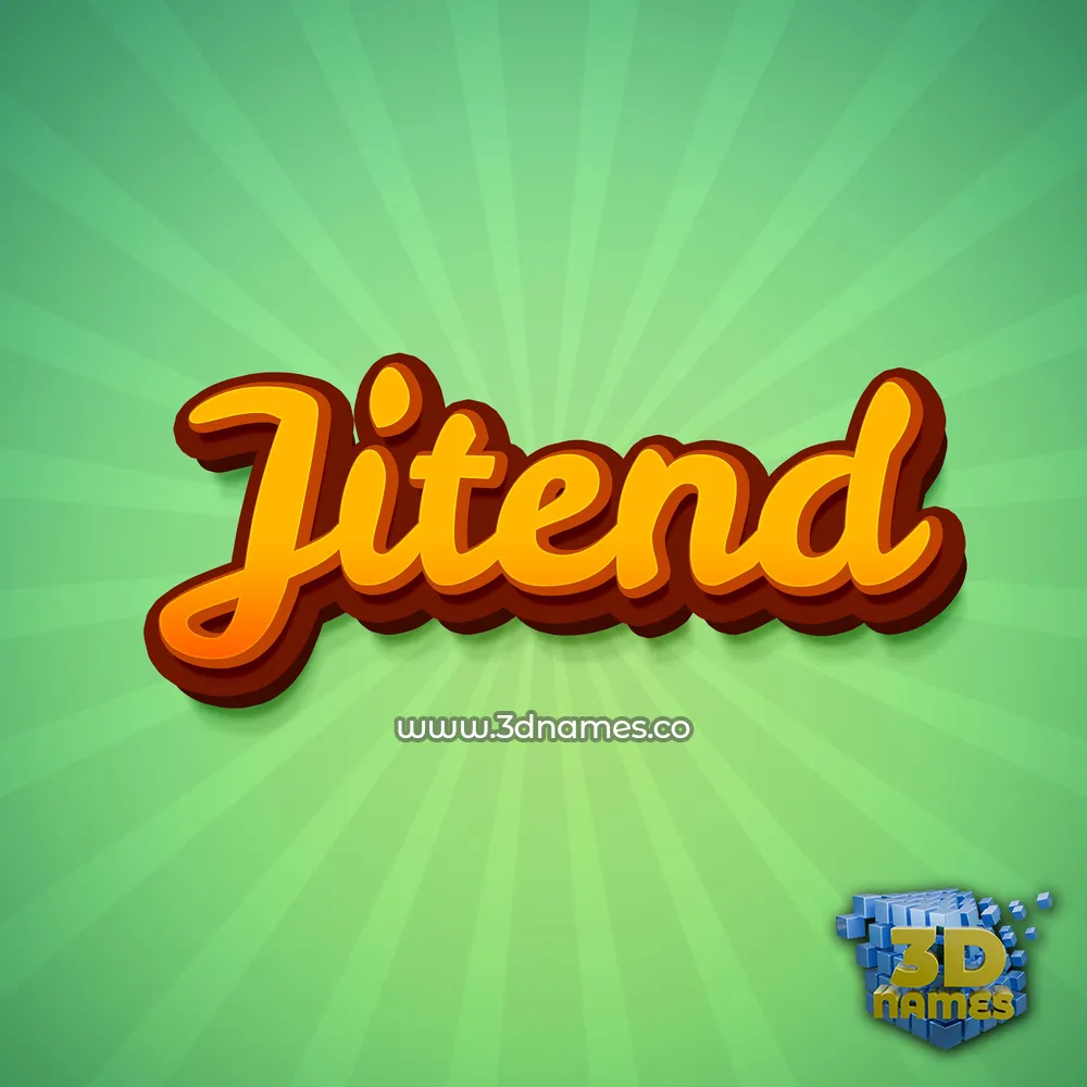 jitend in Green Rays style - 3D name wallpaper