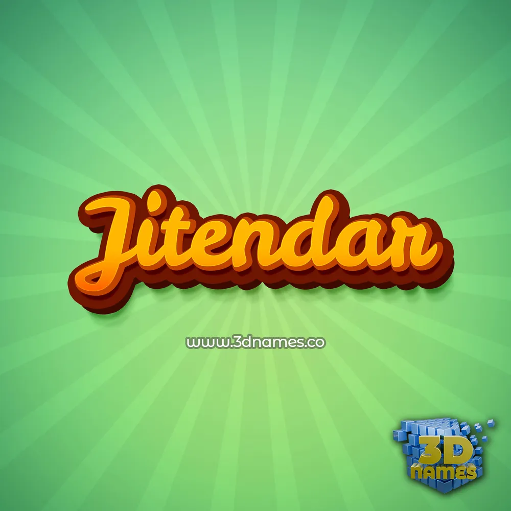 jitendar in Green Rays style - 3D name wallpaper