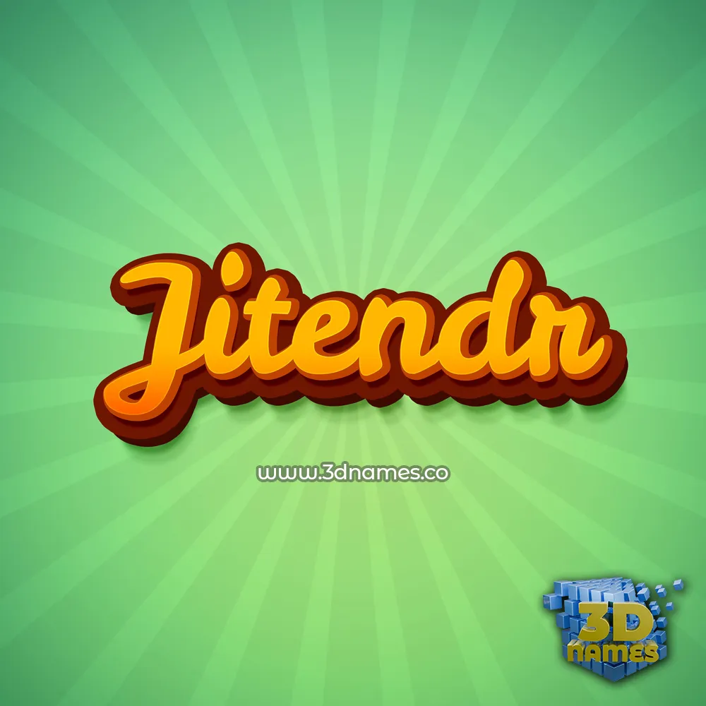 jitendr in Green Rays style - 3D name wallpaper