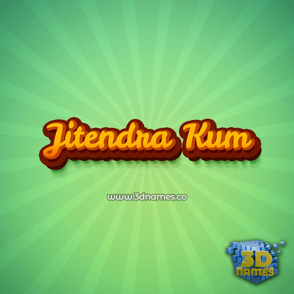 jitendra kum in Green Rays style - 3D name wallpaper