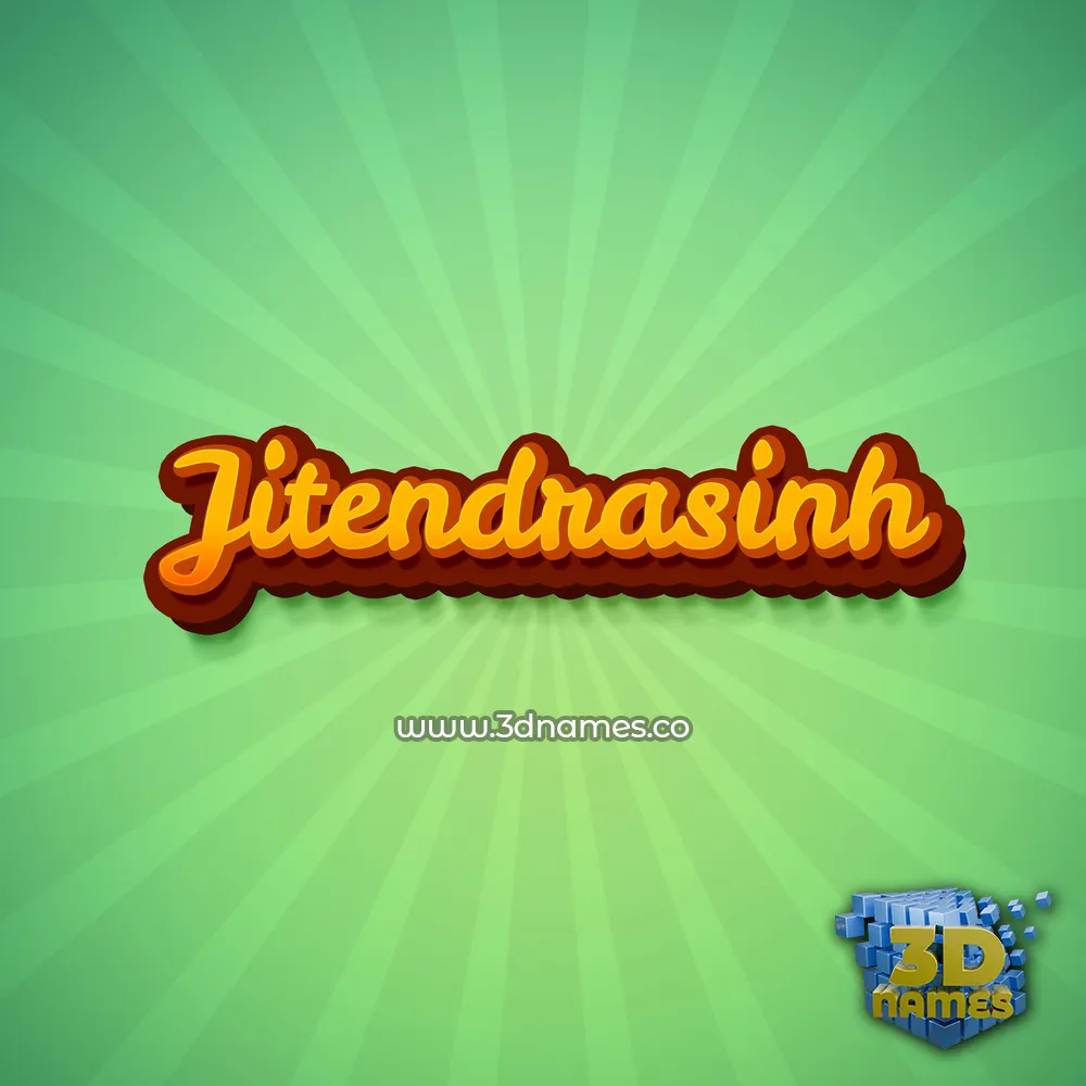 jitendrasinh in Green Rays style - 3D name wallpaper