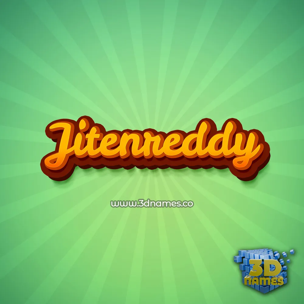 jitenreddy in Green Rays style - 3D name wallpaper