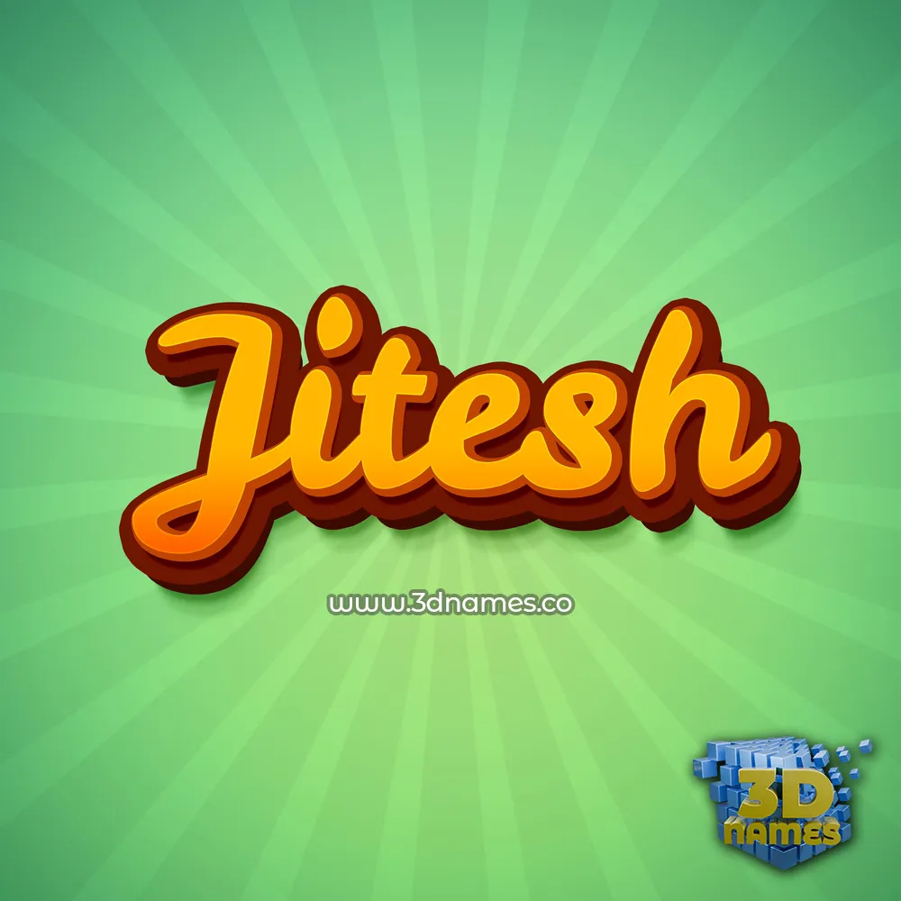 jitesh in Green Rays style - 3D name wallpaper