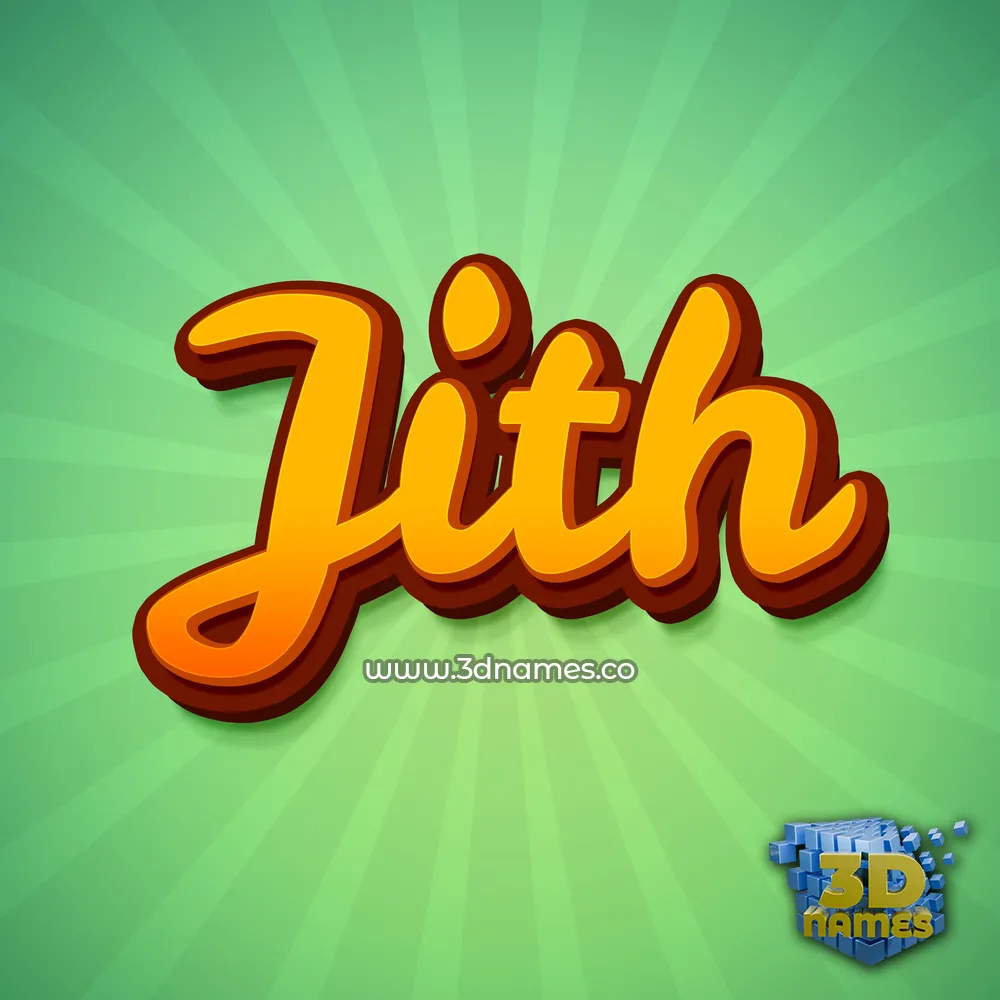 jith in Green Rays style - 3D name wallpaper