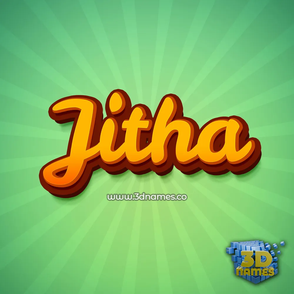 jitha in Green Rays style - 3D name wallpaper