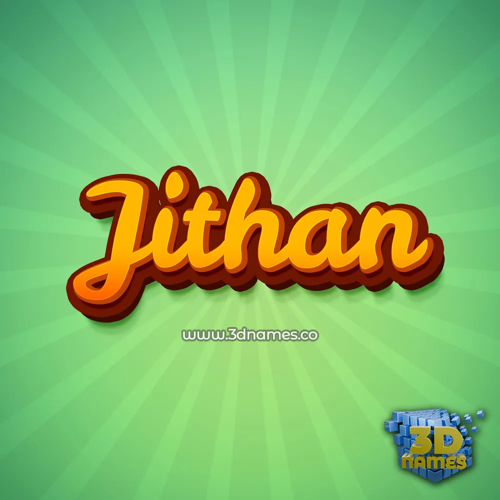 jithan in Green Rays style - 3D name wallpaper