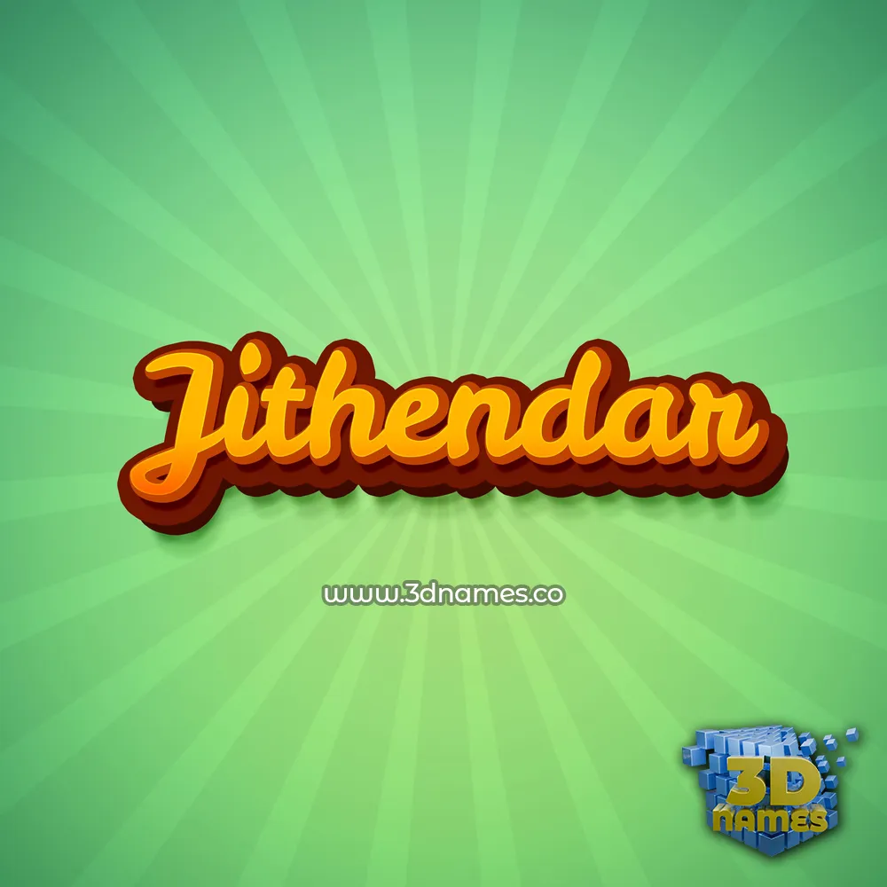 jithendar in Green Rays style - 3D name wallpaper