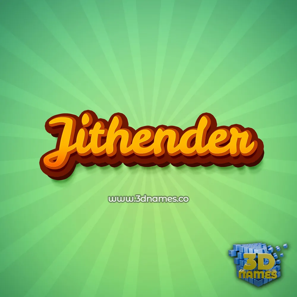 jithender in Green Rays style - 3D name wallpaper