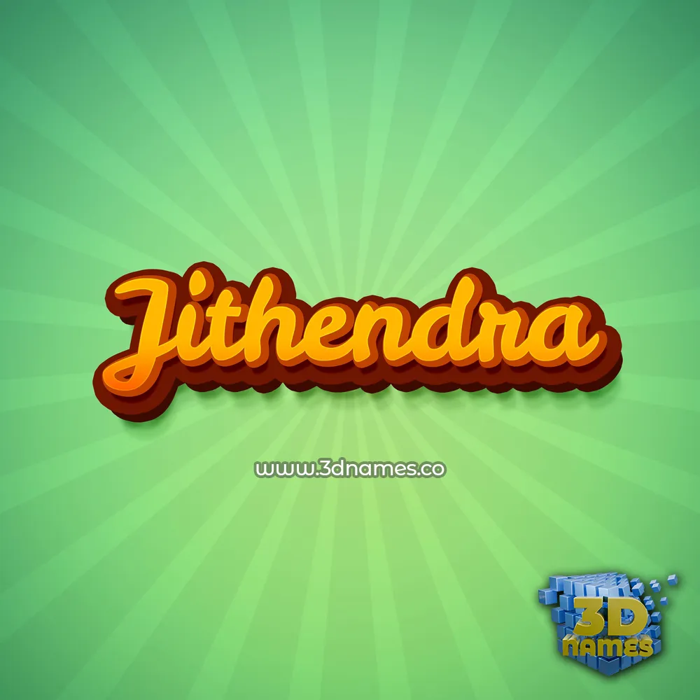 jithendra in Green Rays style - 3D name wallpaper