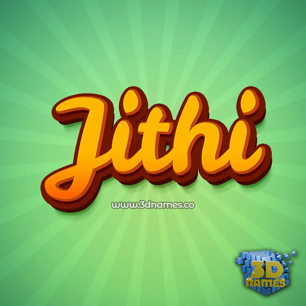 jithi in Green Rays style - 3D name wallpaper