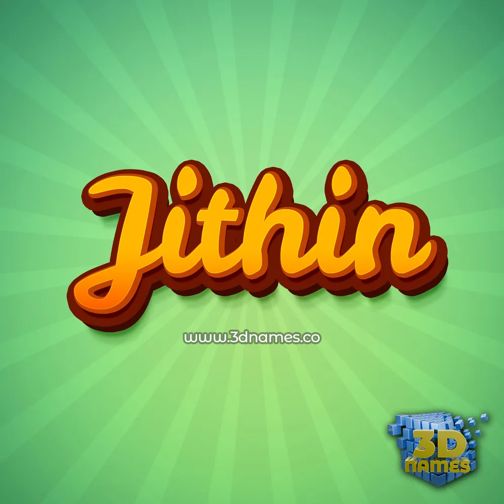 jithin in Green Rays style - 3D name wallpaper