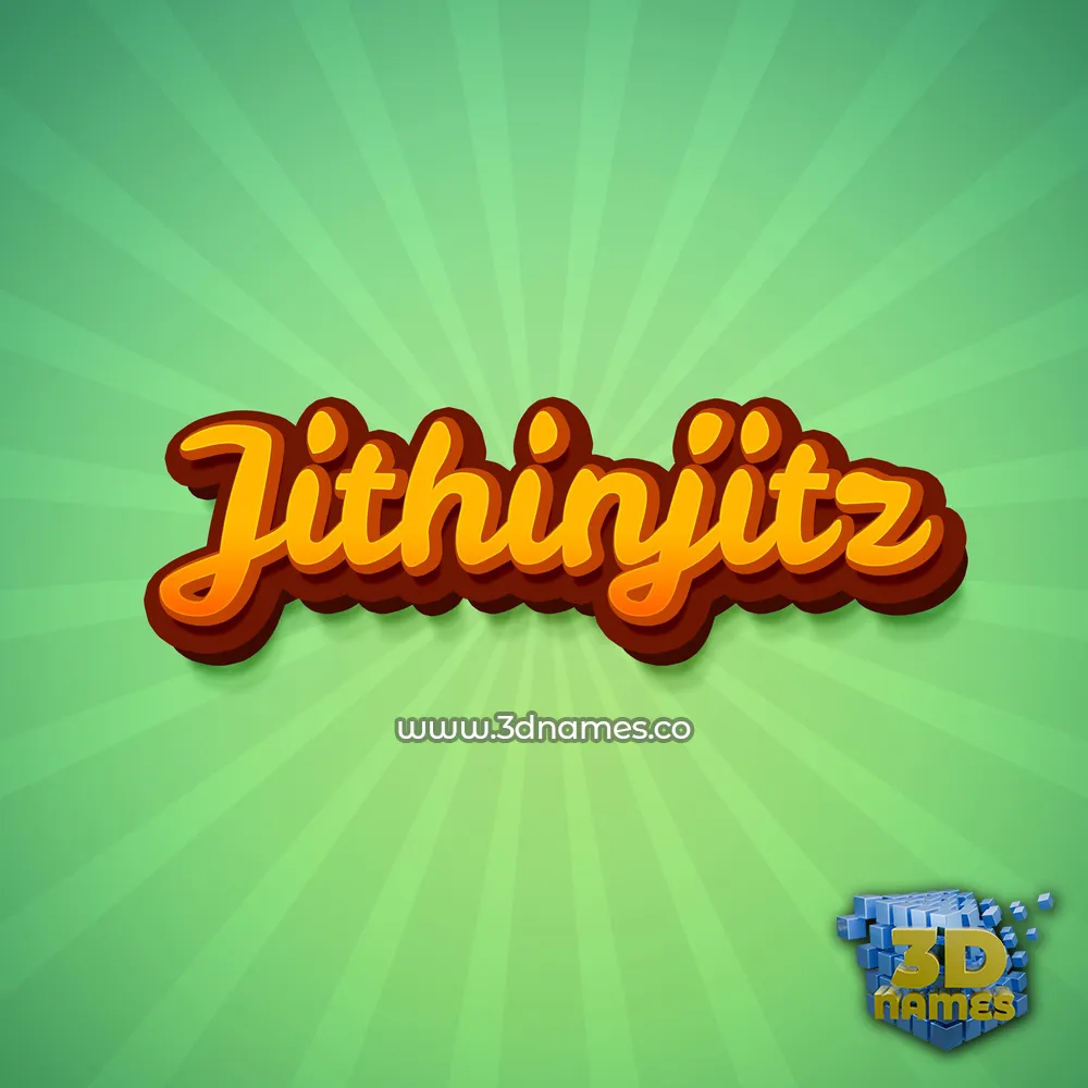 jithinjitz in Green Rays style - 3D name wallpaper