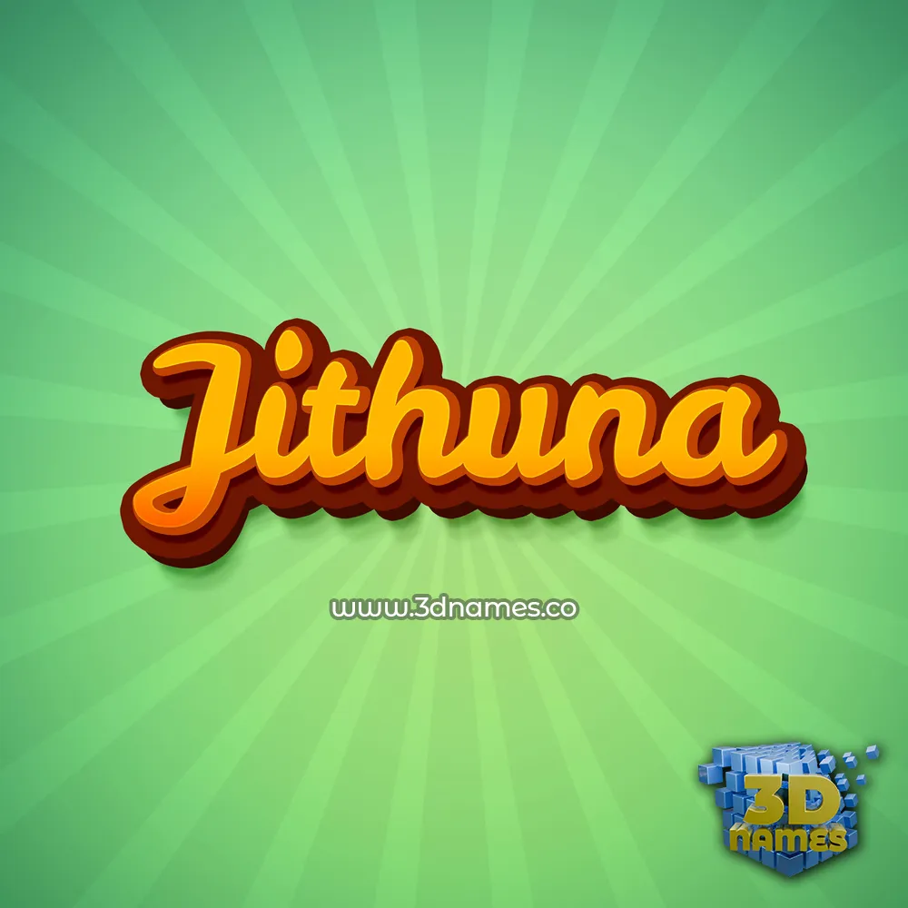 jithuna in Green Rays style - 3D name wallpaper