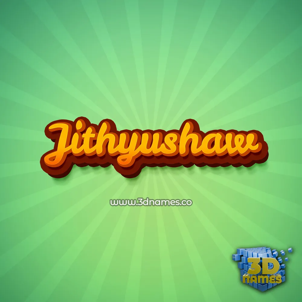 jithyushaw in Green Rays style - 3D name wallpaper