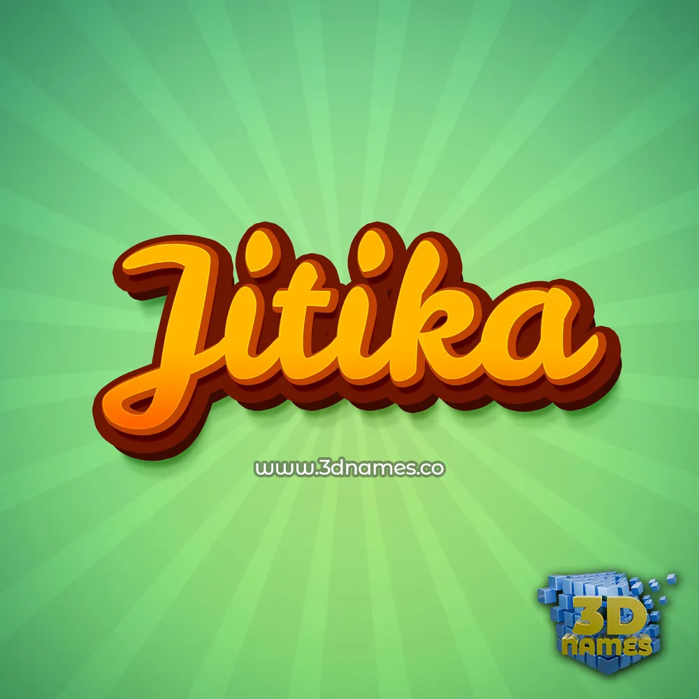 jitika in Green Rays style - 3D name wallpaper