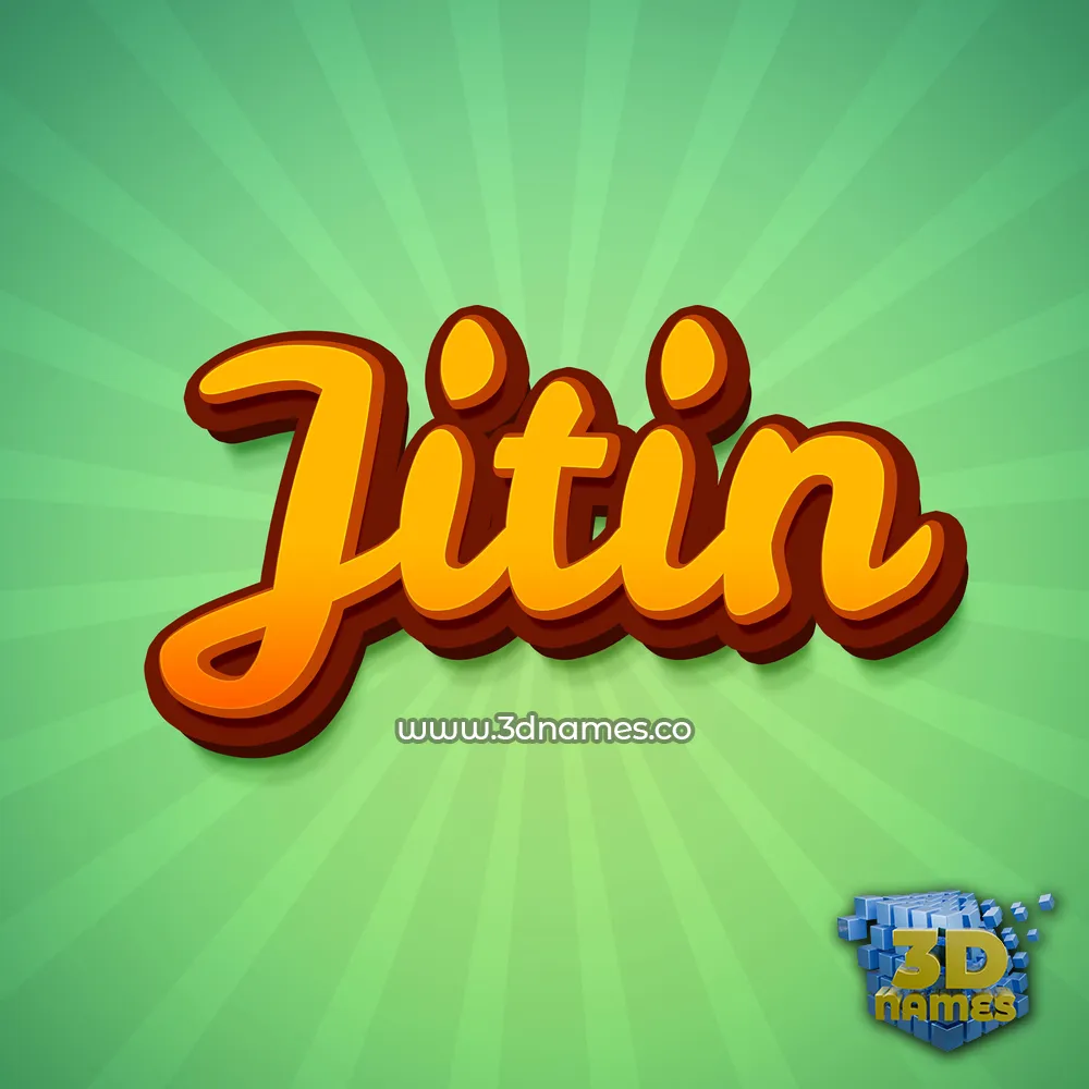 jitin in Green Rays style - 3D name wallpaper