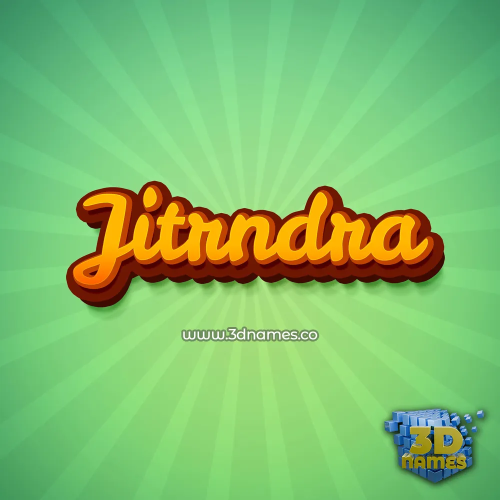 jitrndra in Green Rays style - 3D name wallpaper