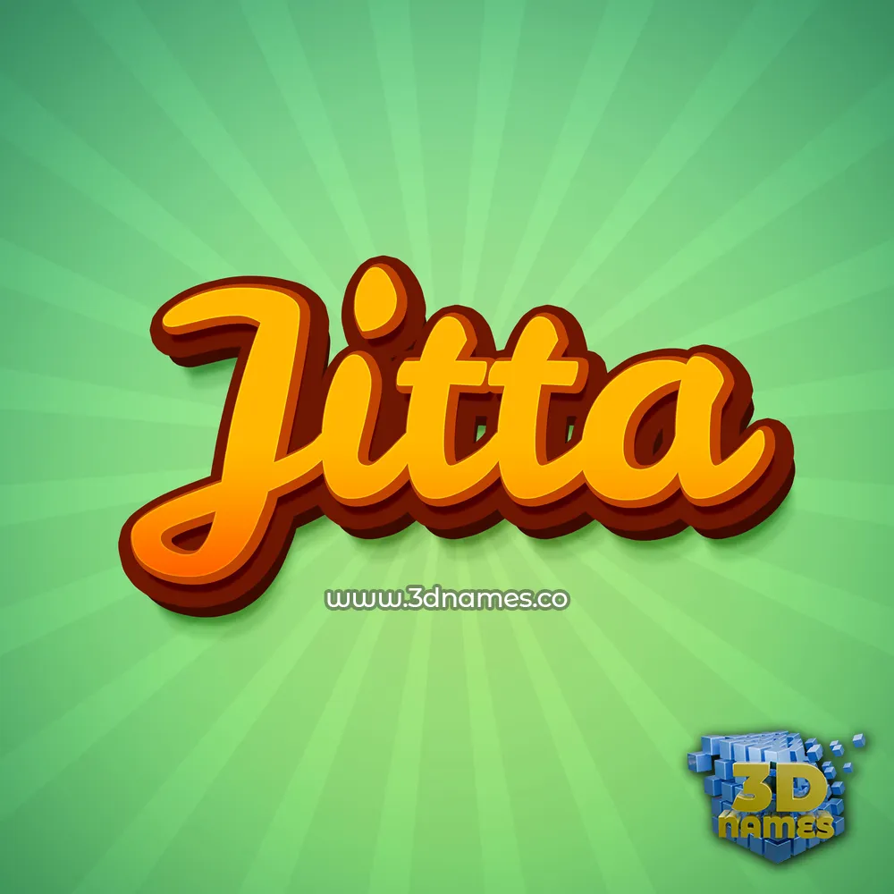 jitta in Green Rays style - 3D name wallpaper