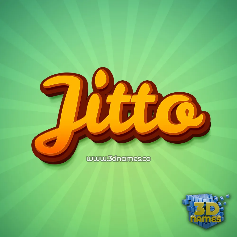 jitto in Green Rays style - 3D name wallpaper